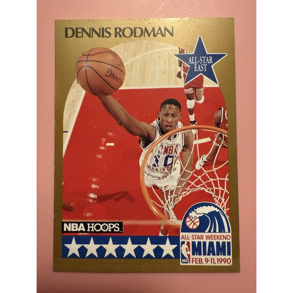1990 NBA Hoops Dennis Rodman #10 All-Star East Detroit Pistons Basketball Card